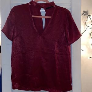 Burgundy top